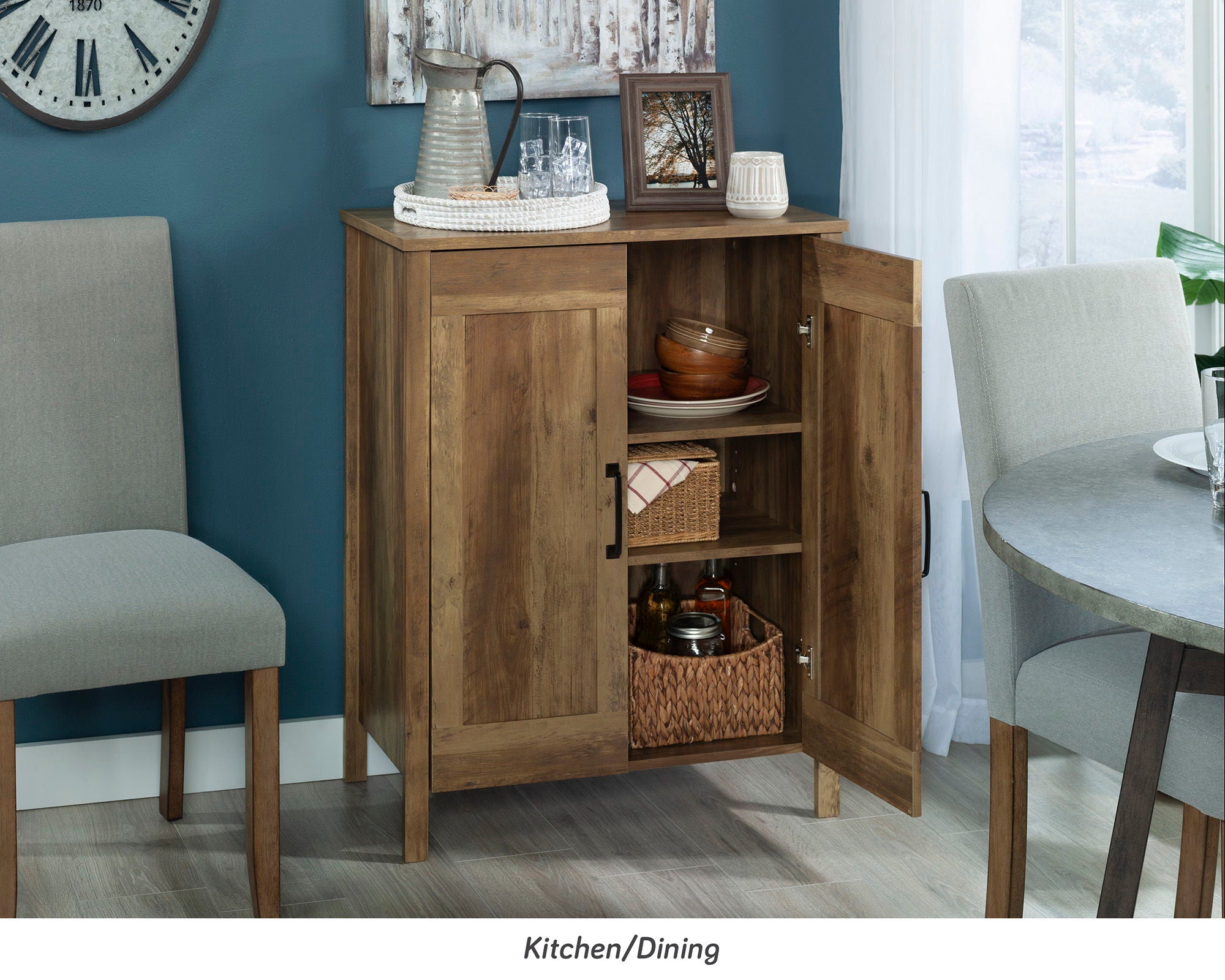 2-Door Storage Cabinet in Rural Pine