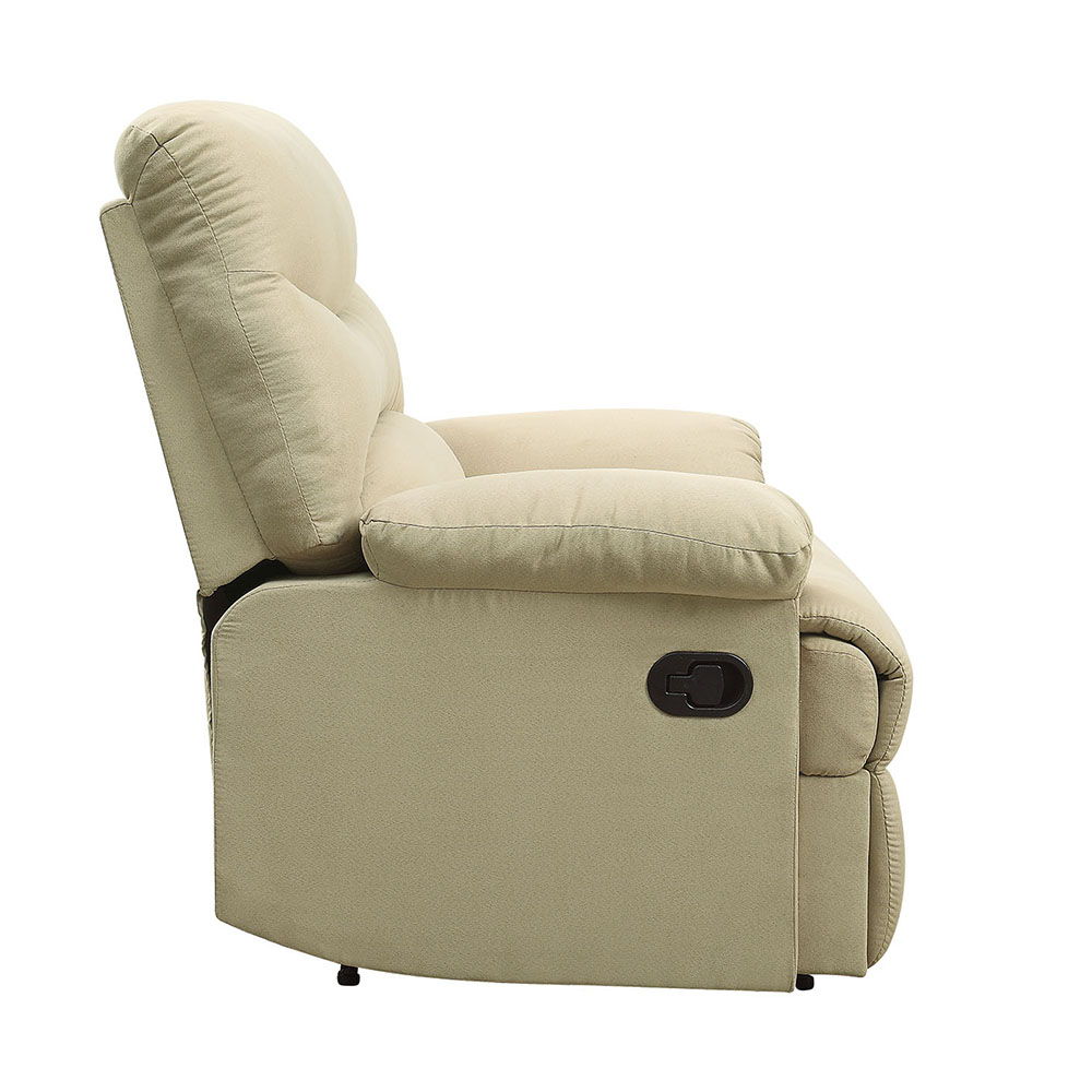 ACME The lovely Arcadia recliner offers comfort, style and value for any home. A smooth microfiber seat cushion provides relaxation from seat to toe with an easy to reach external handle for operating the reclining mechanism. | Meri Furniture