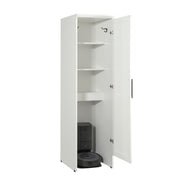 Robot Vacuum Storage Cabinet in Soft White