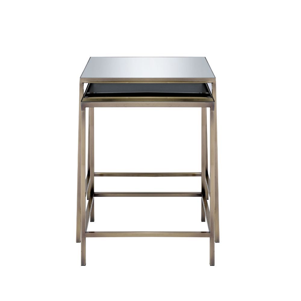 ACME Yumia - Coffee Table - Antique Brass & Mirror | Meri Furniture