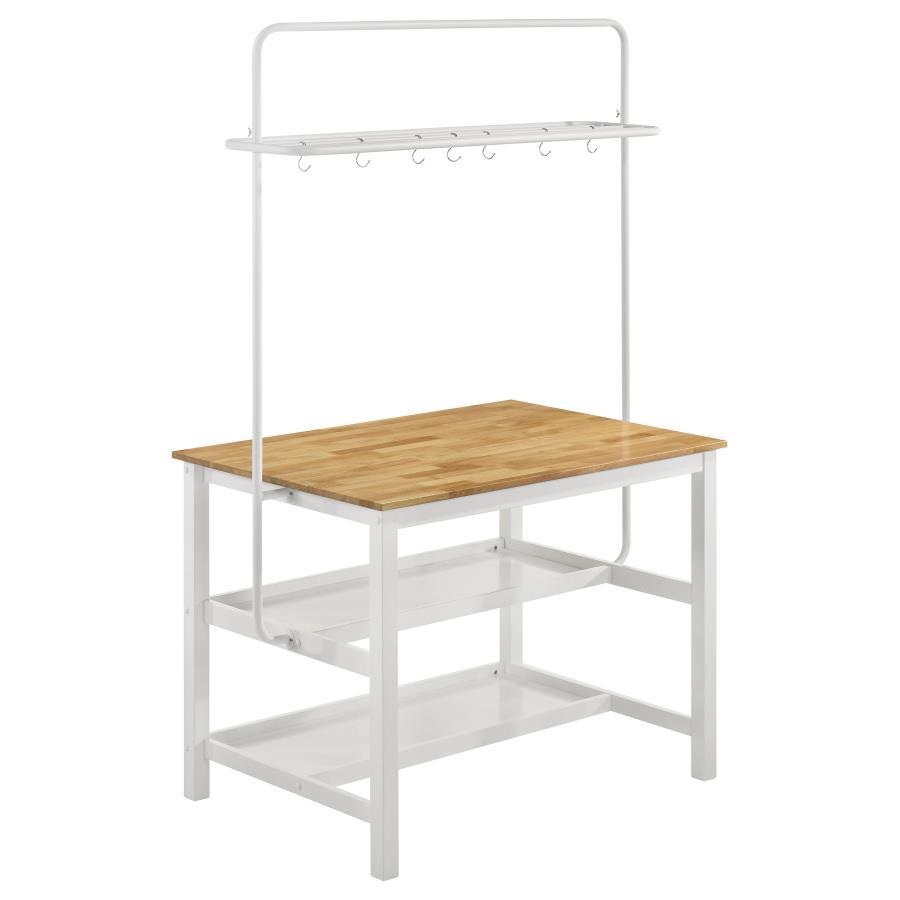 Coaster Fine Furniture Edgeworth - 3 Piece Kitchen Island Counter Height Table Set - White | Meri Furniture