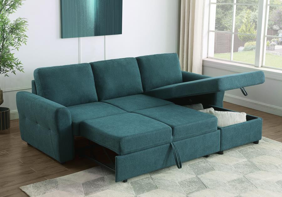Coaster Fine Furniture Samantha - Upholstered Storage Sleeper Sectional Sofa | Meri Furniture