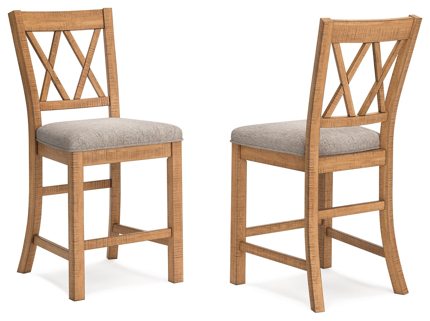 Signature Design by Ashley® Havonplane - Brown - Upholstered Barstool (Set of 2) | Meri Furniture