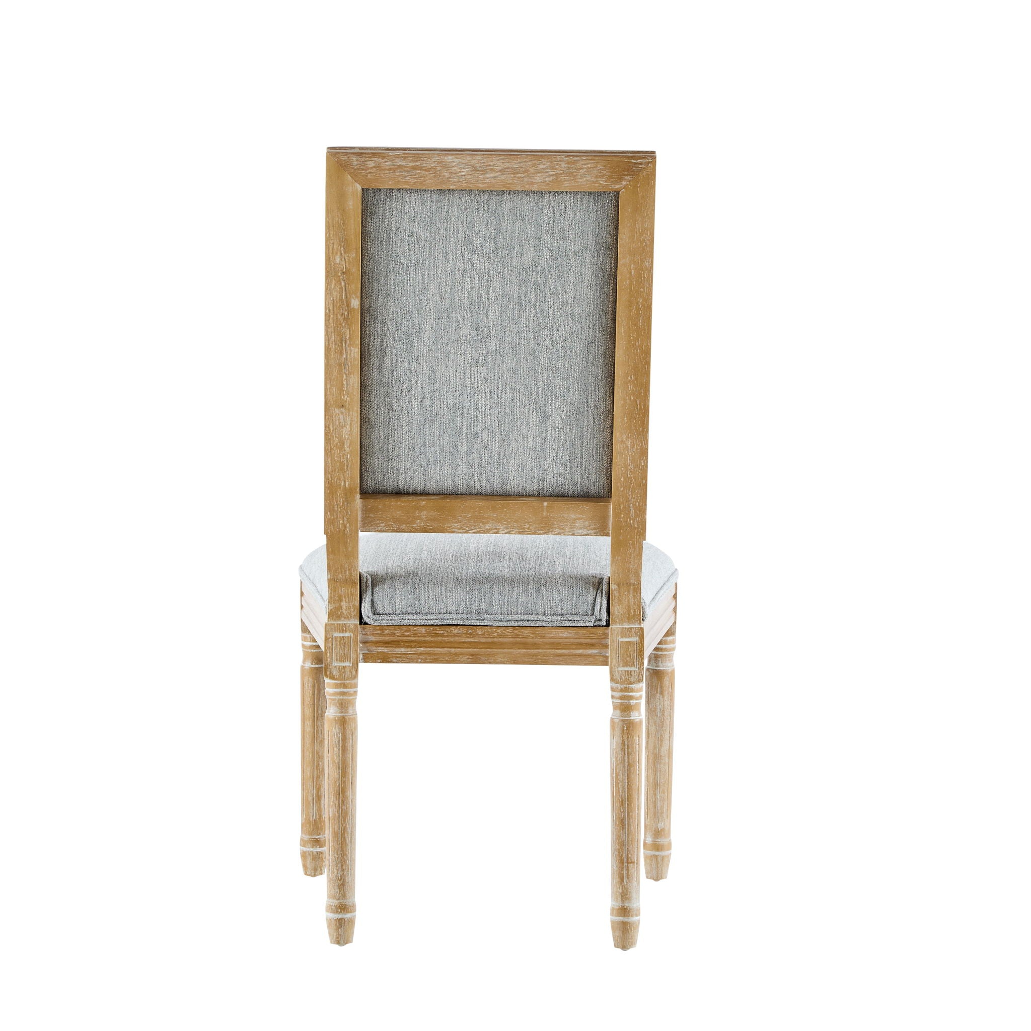 French Country Style Dining Chair With Upholstered Seating And Fluted Legs