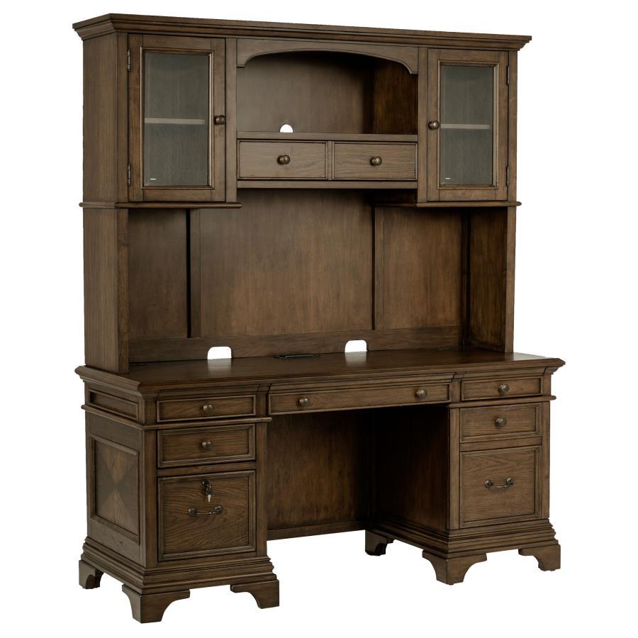 Coaster Fine Furniture Hartshill - 5-Drawer Credenza With Hutch - Burnished Oak | Meri Furniture
