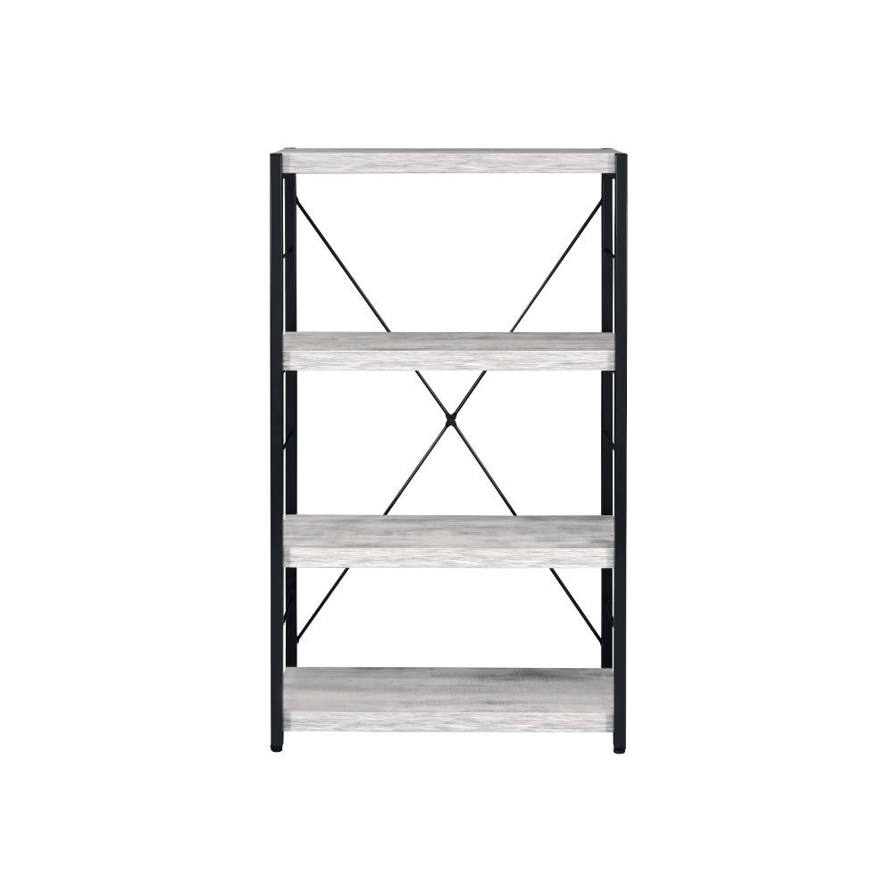 ACME Jurgen - Bookshelf - Antique White & Black | Meri Furniture