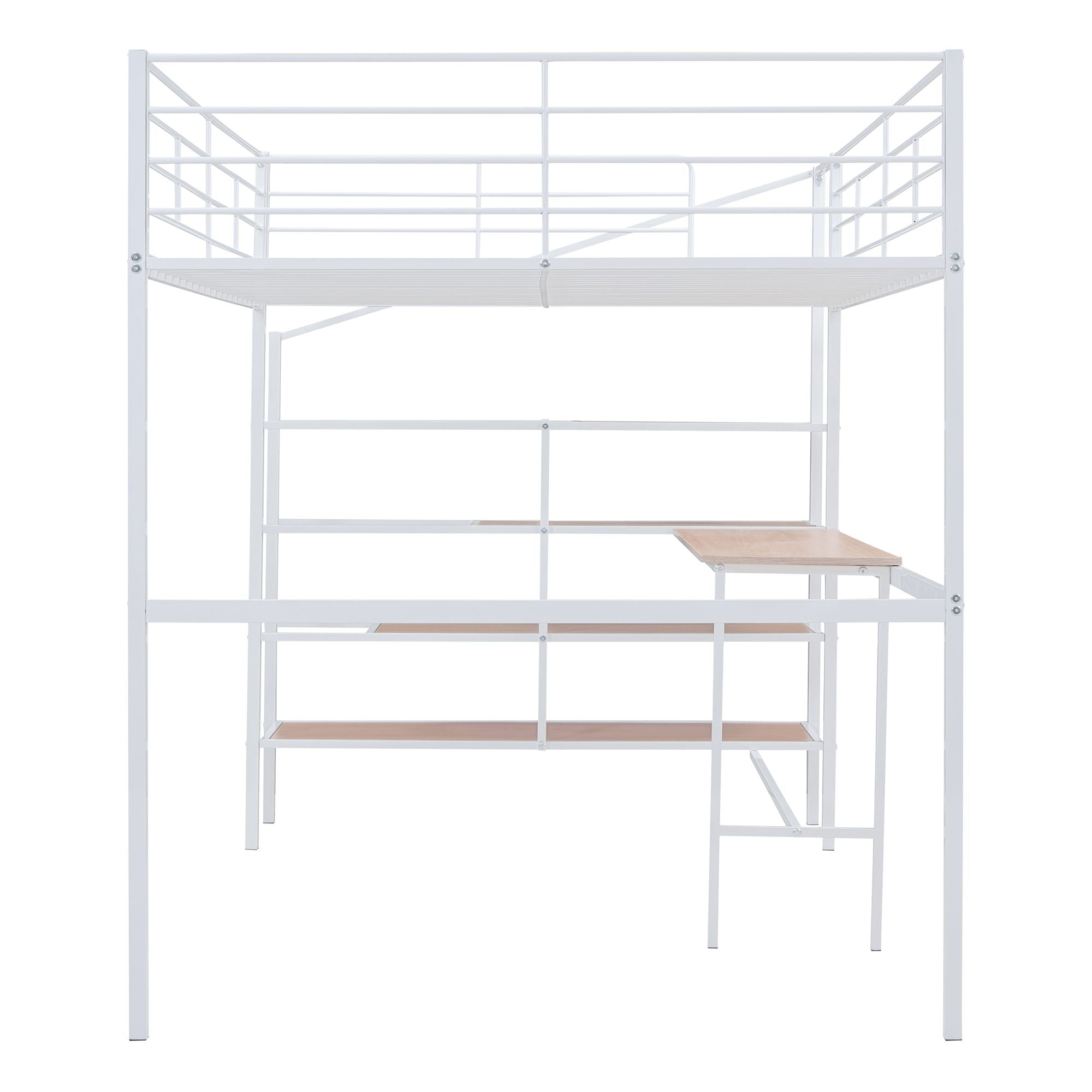 Loft Bed With Desk And Lateral Storage Ladder