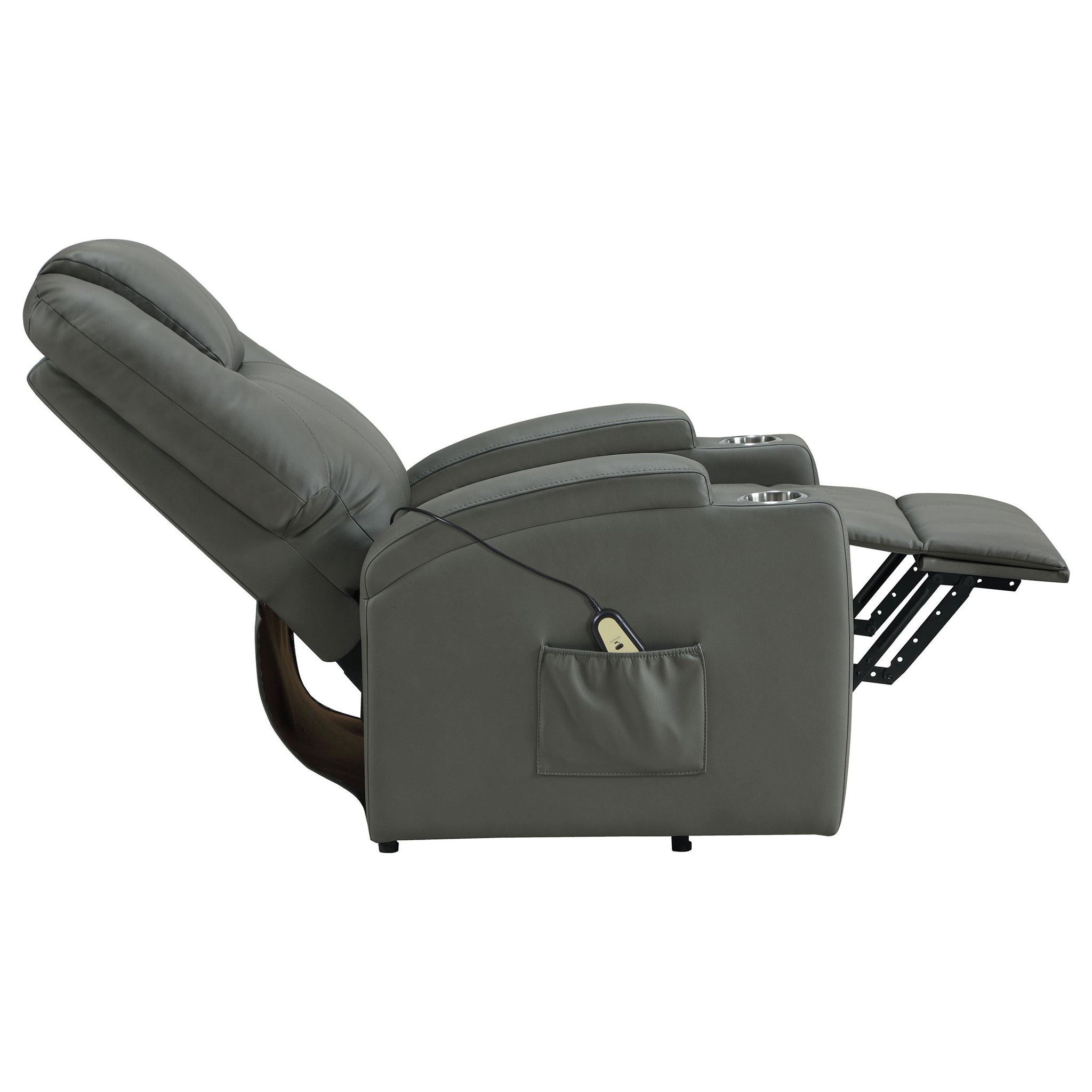 Armstrong Upholstered Power Lift Massage Recliner Grey