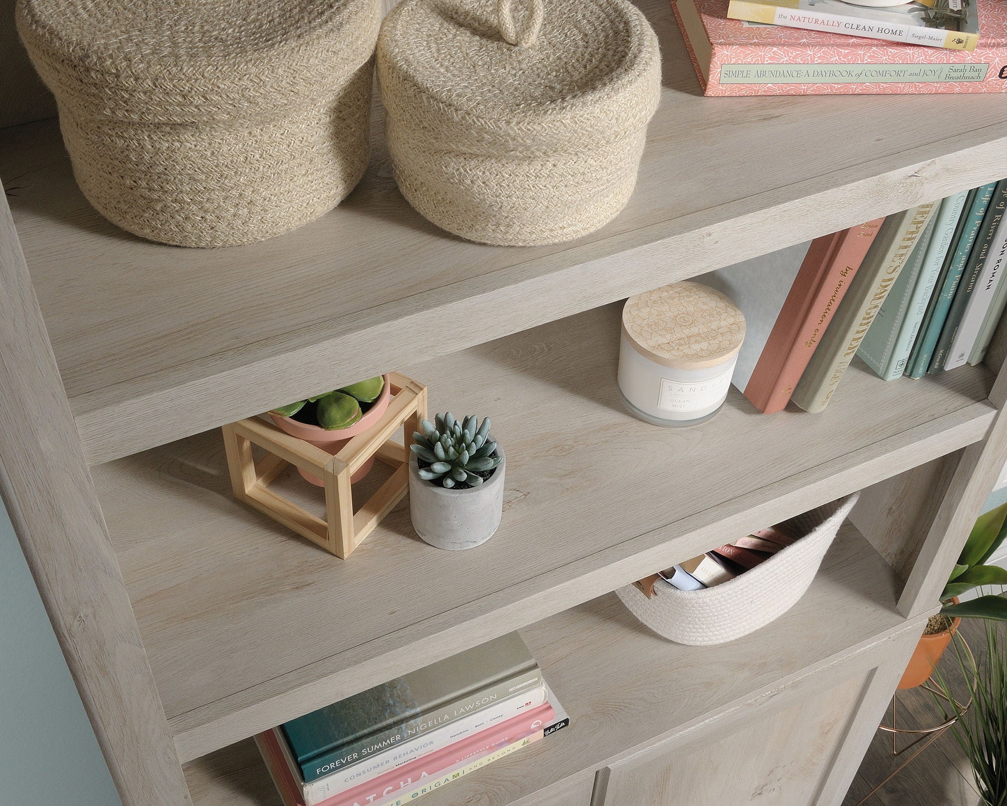 Bookcase With Doors in Chalked Chestnut