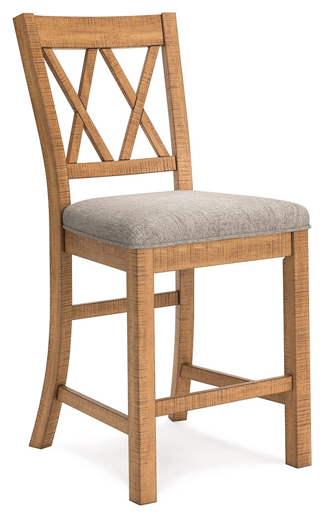 Signature Design by Ashley® Havonplane - Brown - Upholstered Barstool (Set of 2) | Meri Furniture