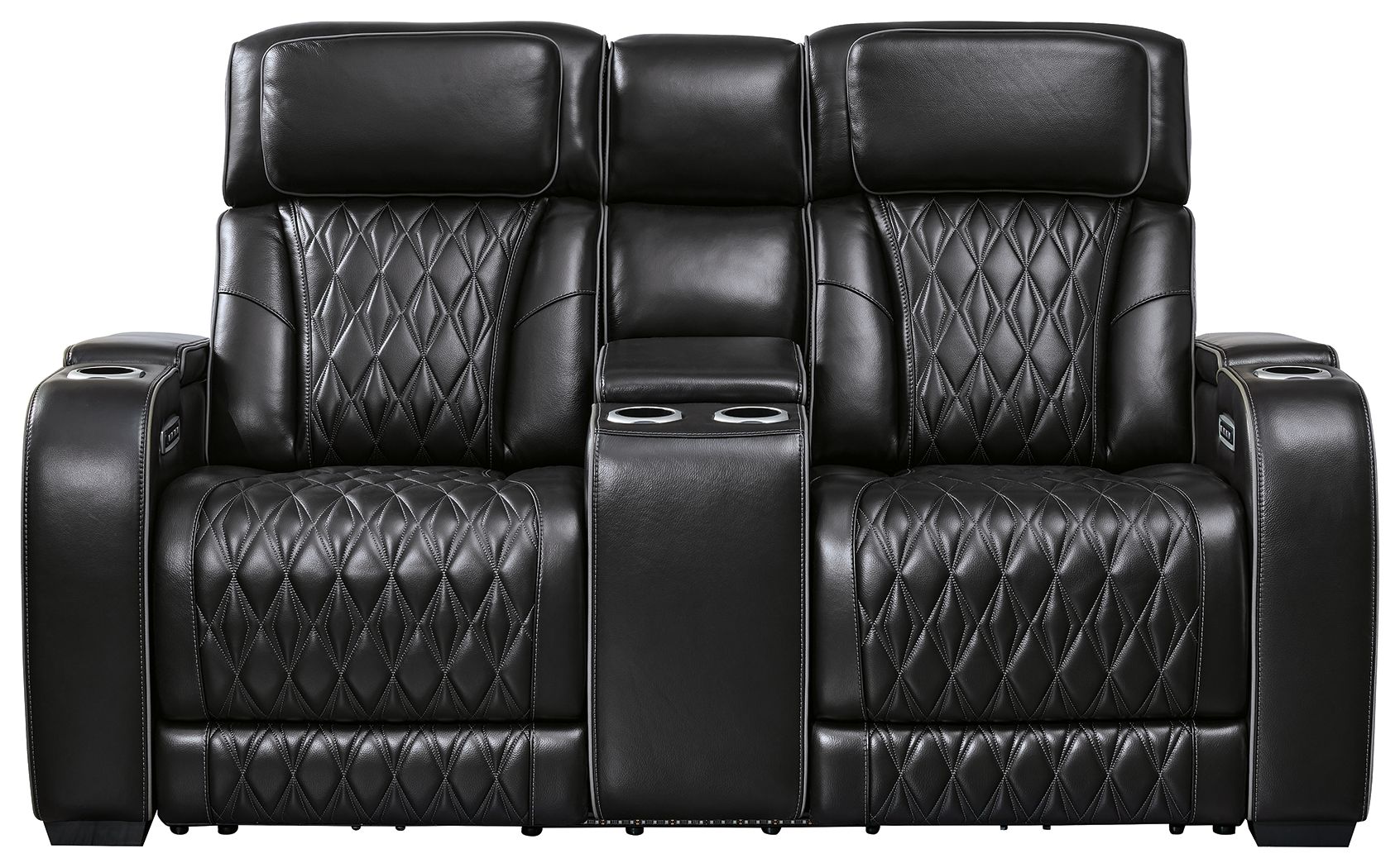 Signature Design by Ashley® Boyington - Power Reclining Loveseat With Console/Adj Hdrst | Meri Furniture
