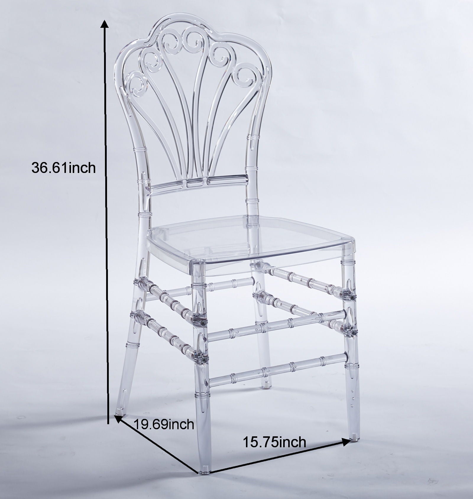 Welding Chair, Dining Chair / Plastic Seat (Set of 4) - Transparent