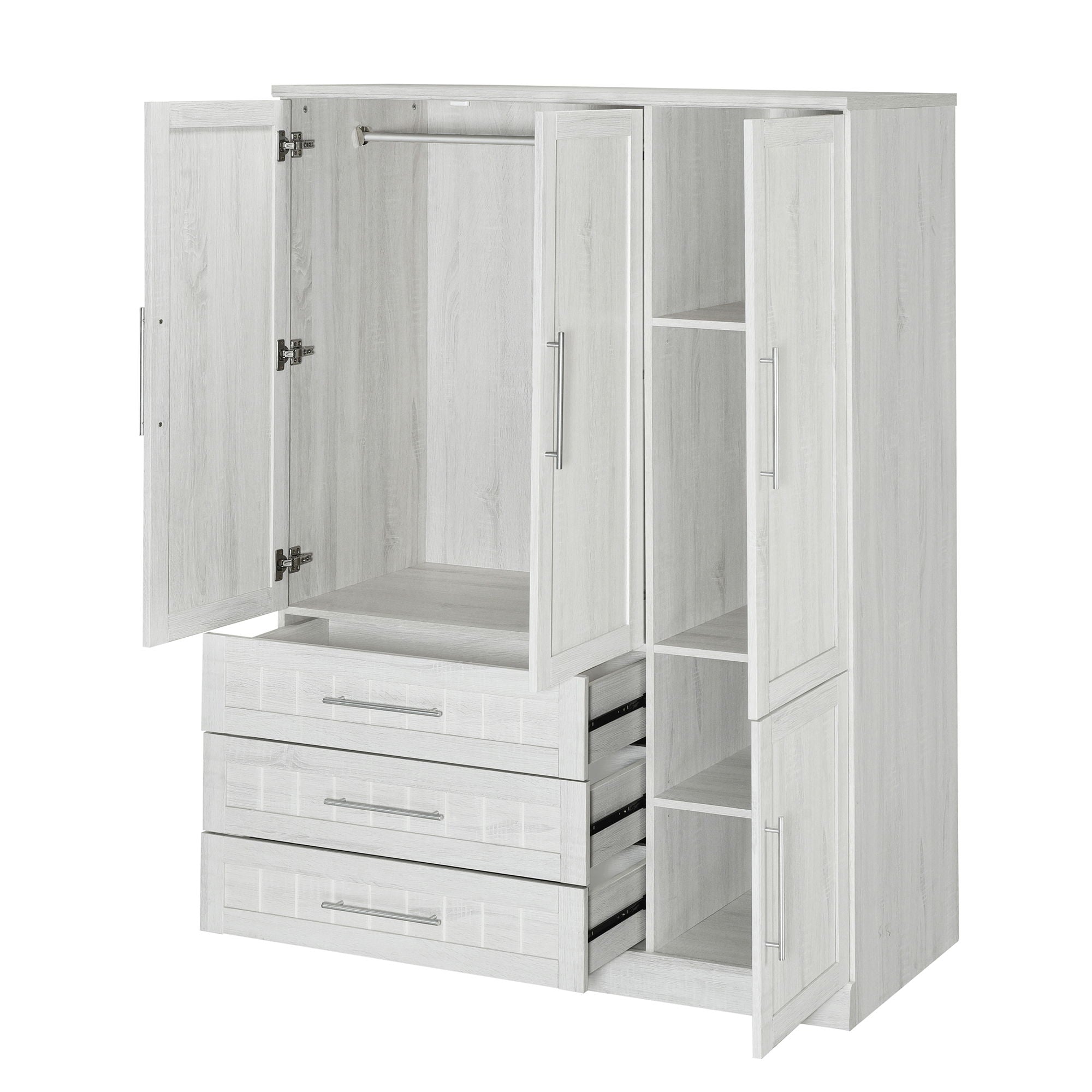 4 Door Wardrobe Armoire With 3 Drawers