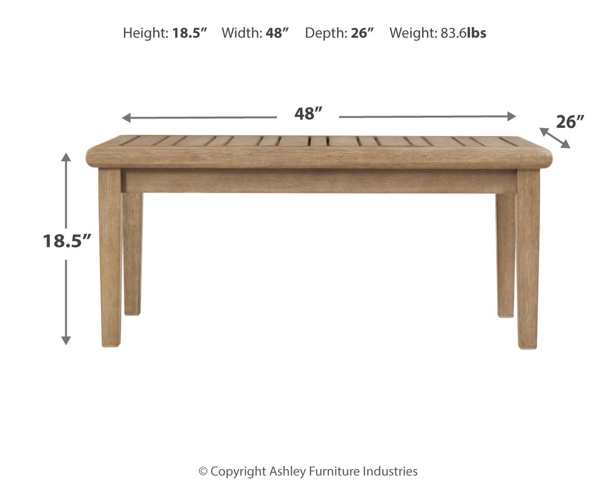 Ashley Furniture Gerianne - Brown - Rectangular Cocktail Table | Meri Furniture