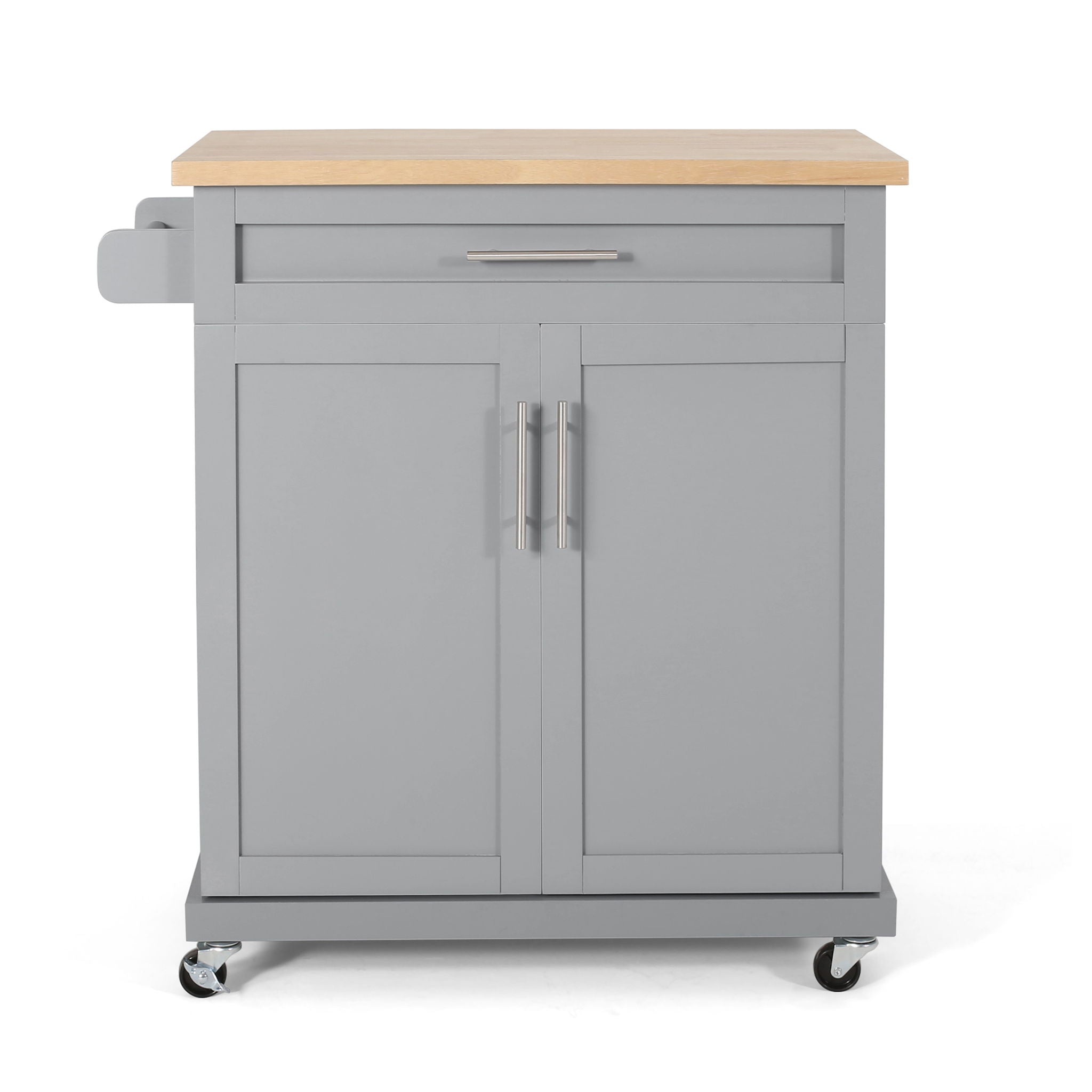 Negley - Contemporary Kitchen Cart With Wheels - Gray