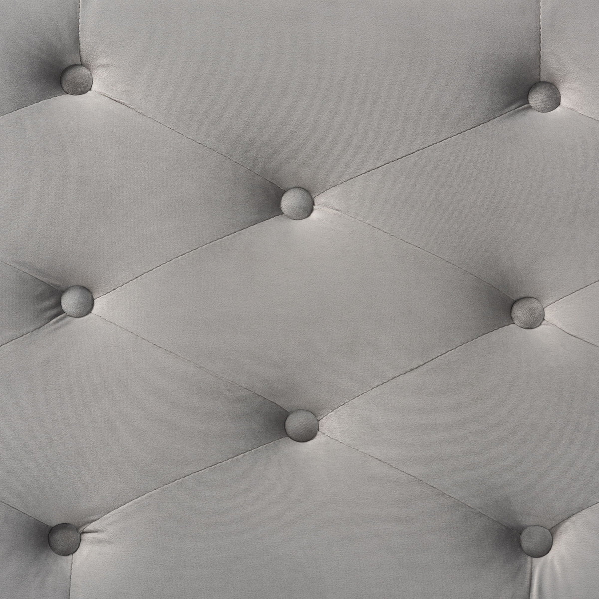 Mabel Modern and Contemporary Transitional Grey Velvet Fabric Upholstered Silver Finished Storage Ottoman