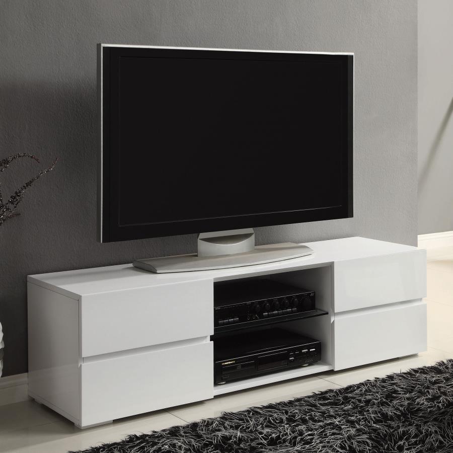 Coaster Fine Furniture Galvin - 4-Drawer Wood TV Stand - White High Gloss | Meri Furniture