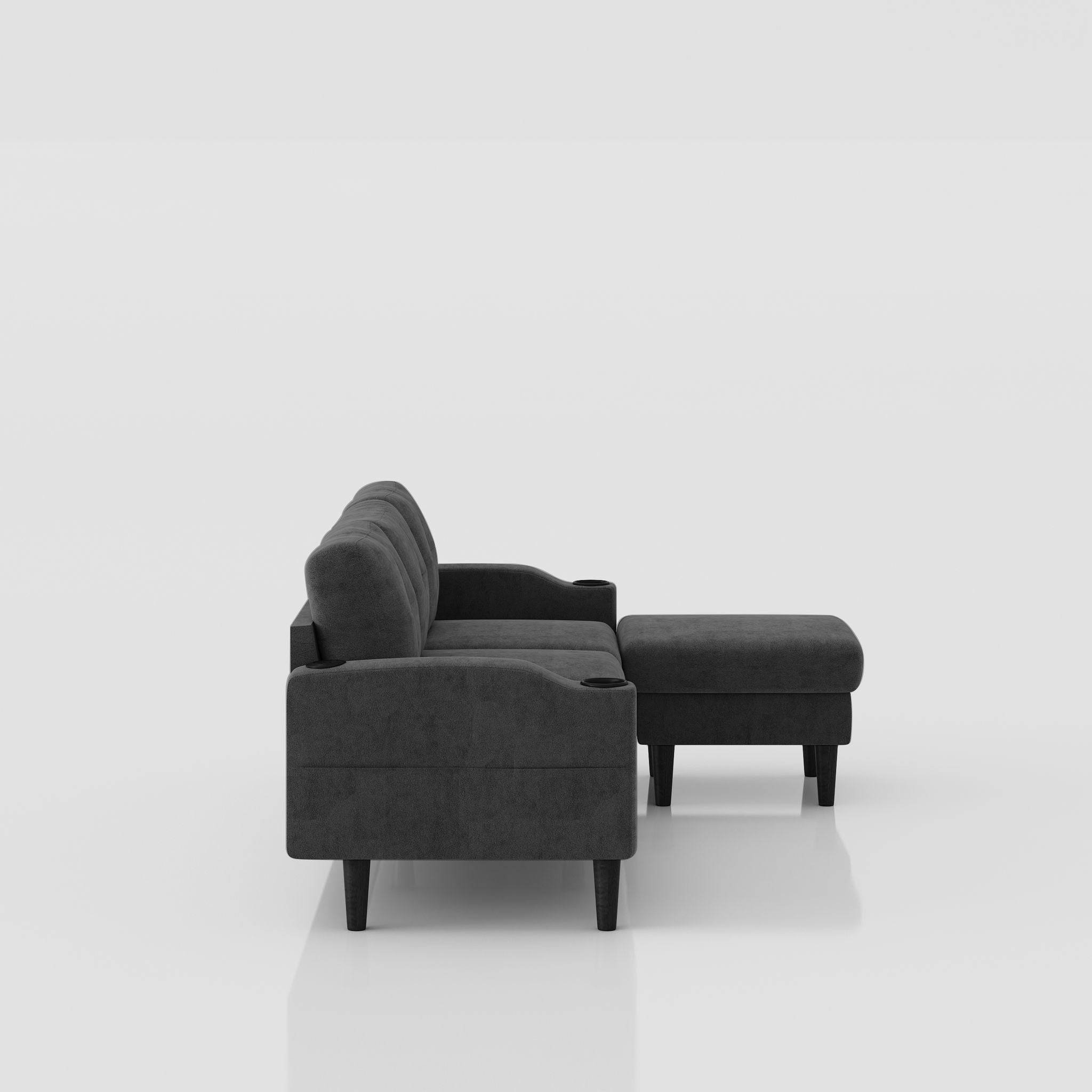 3 Seater Convertible Combination L Shaped Sofa With Footstools With Storage