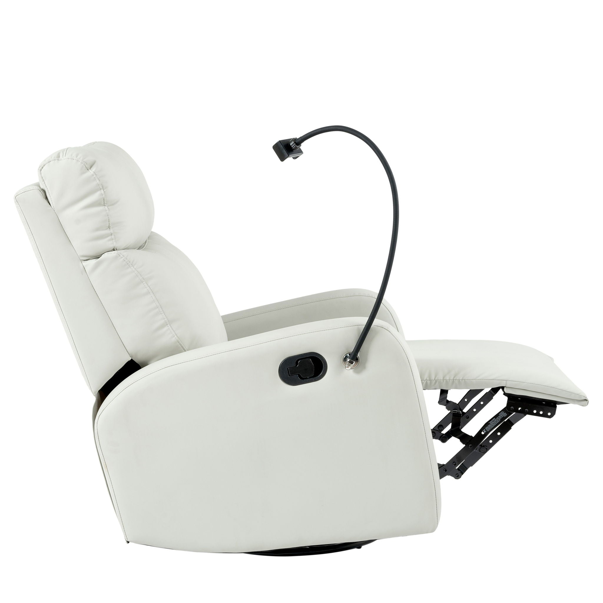 Rocking Recliner Chair, 360 Degree Swivel Nursery Rocking Chair, Glider Chair, Modern Small Rocking Swivel Recliner Chair For Bedroom, Living Room Chair Home Theater Seat, Phone Holder - Light Gray