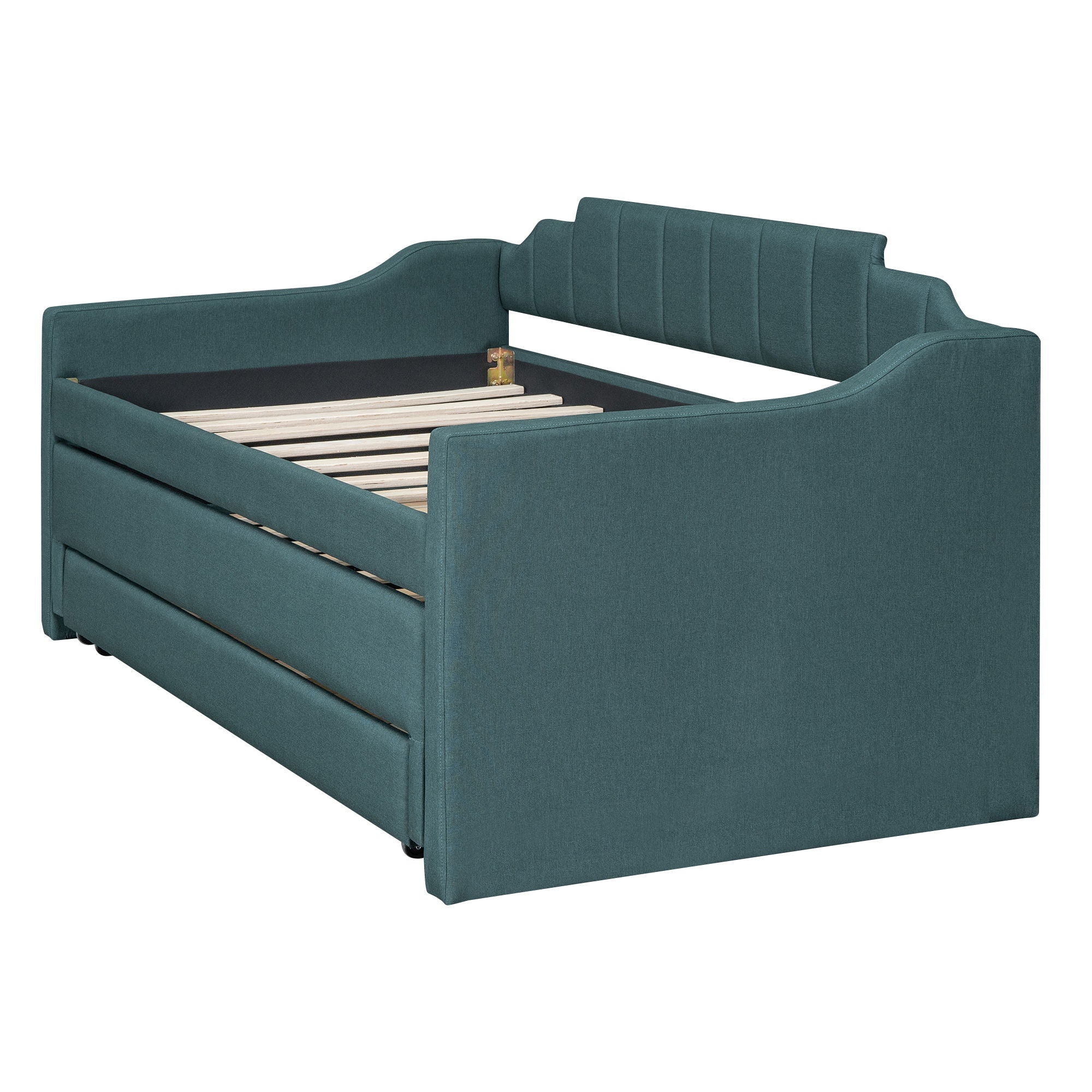 Upholstered Simple Design Daybed With Trundle And 3 Drawers