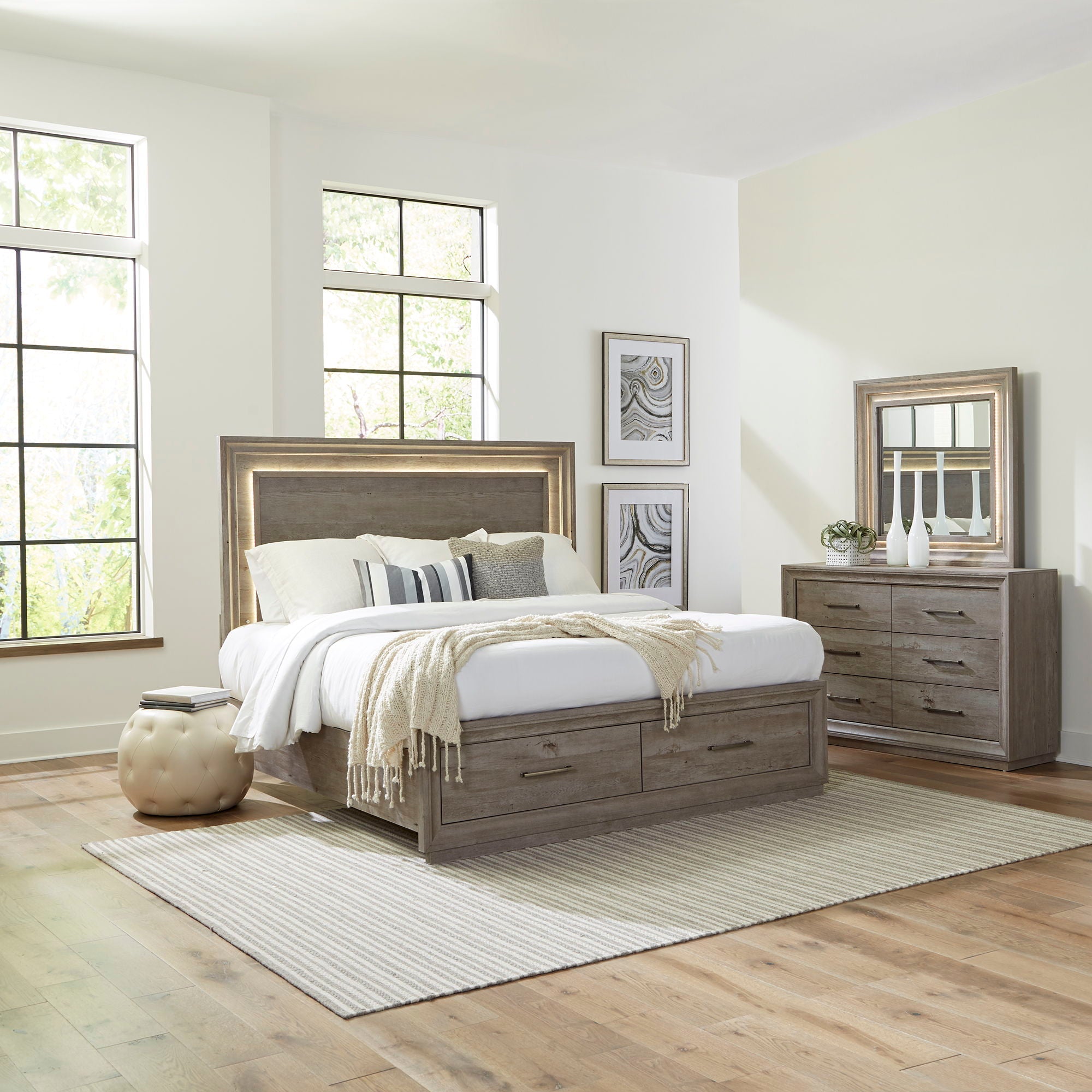 Liberty Furniture Horizons - Storage Bed, Dresser & Mirror | Meri Furniture