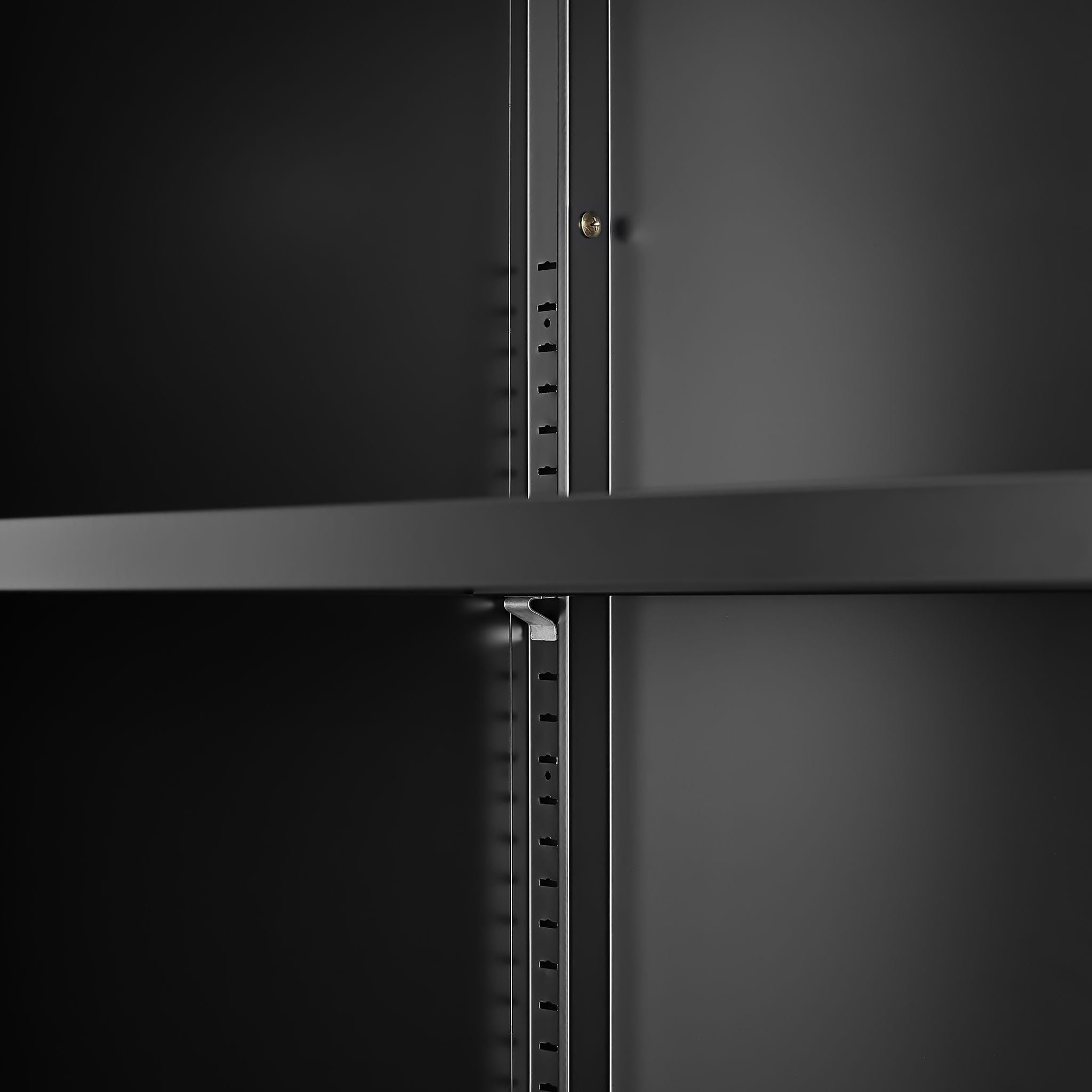 Storage Locker Cabinet With Adjustable Shelves Durable Construction With Breathable Design And Easy Assembly - Black