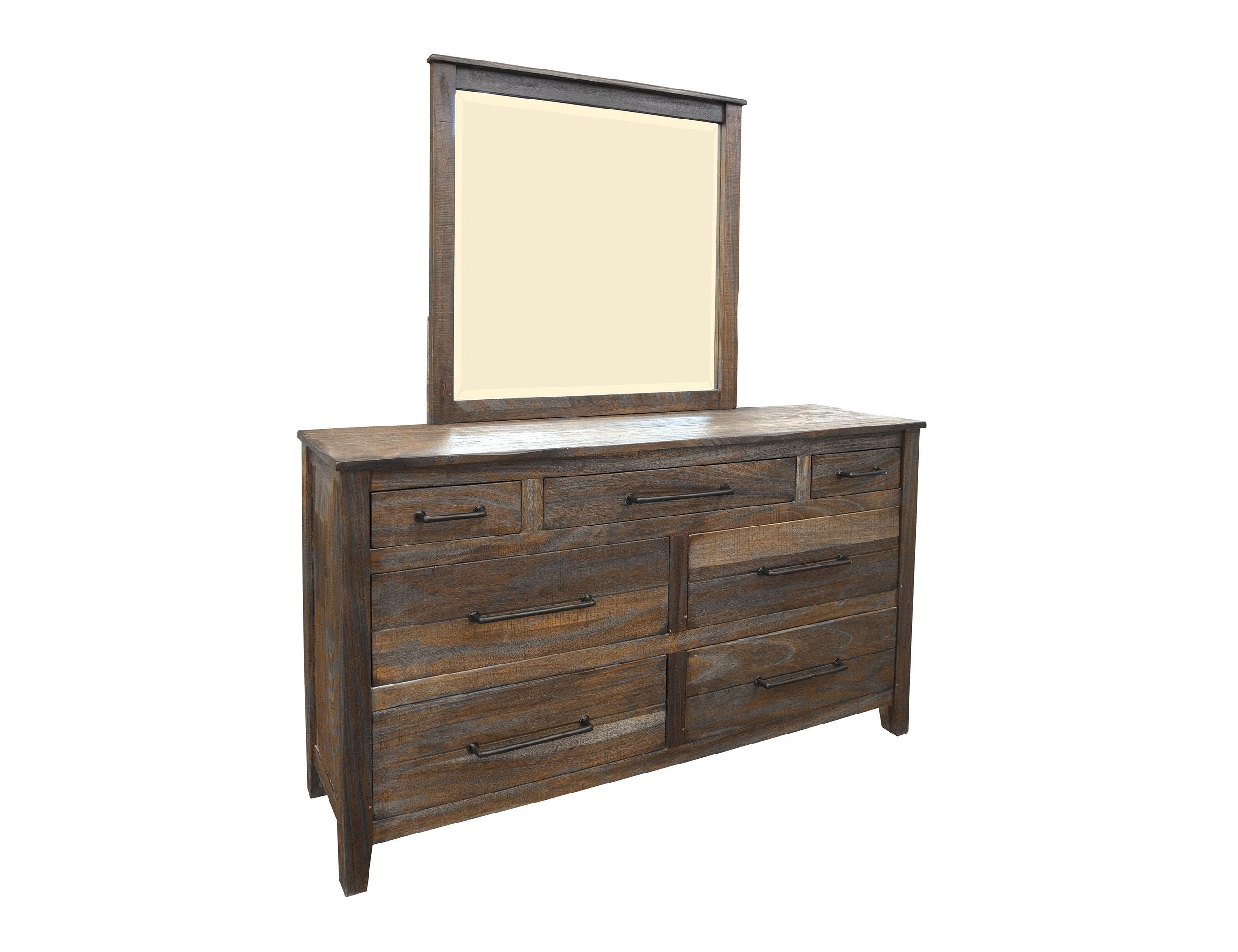 International Furniture Direct San Luis - Dresser - Deep Brown / Warm Gray Finish | Meri Furniture