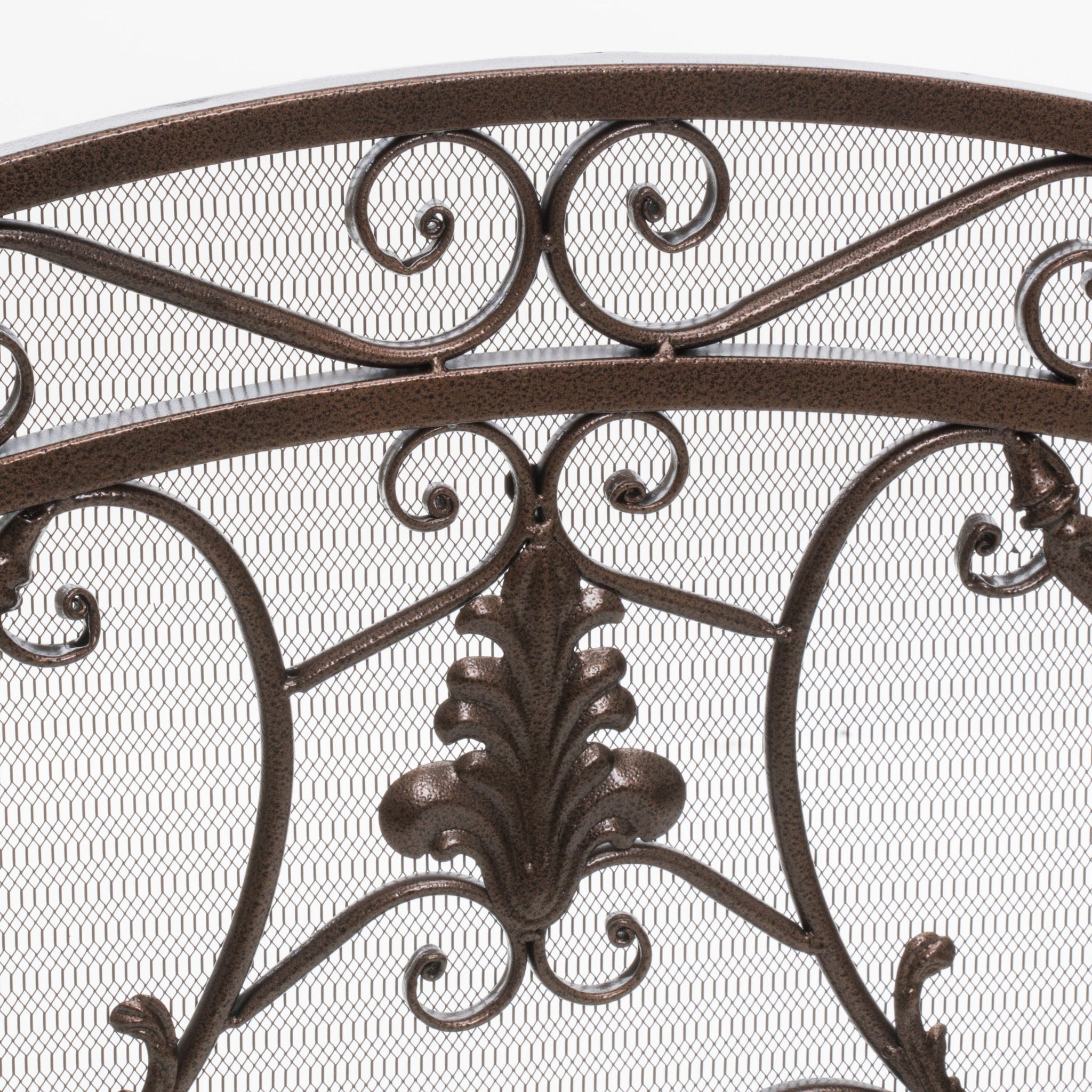 Mariella - Traditional Floral Iron Fireplace Screen With Ornate Design