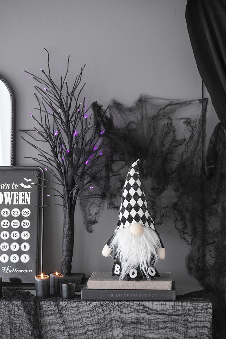 Gnome Decor, For Halloween Decor - Black / White
