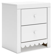 Signature Design by Ashley® Mollviney - White - Two Drawer Night Stand | Meri Furniture