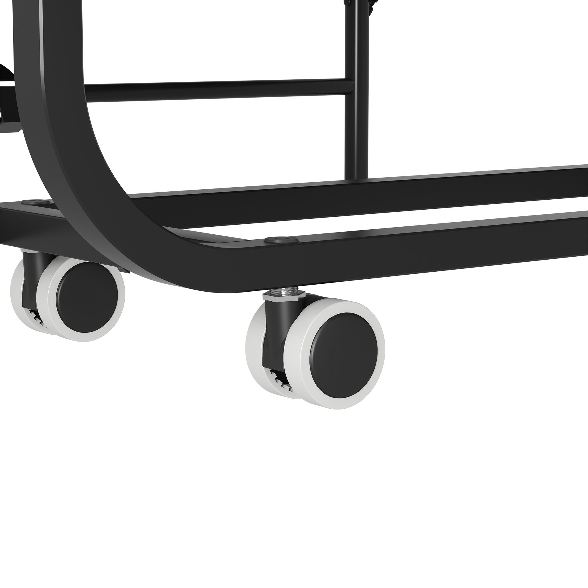 Twin Adjustable Headboard Folding Bed With Memory Foam Mattress, Heavy-Duty Frame Cot For Tall People, Portable Guest On Wheels - Black