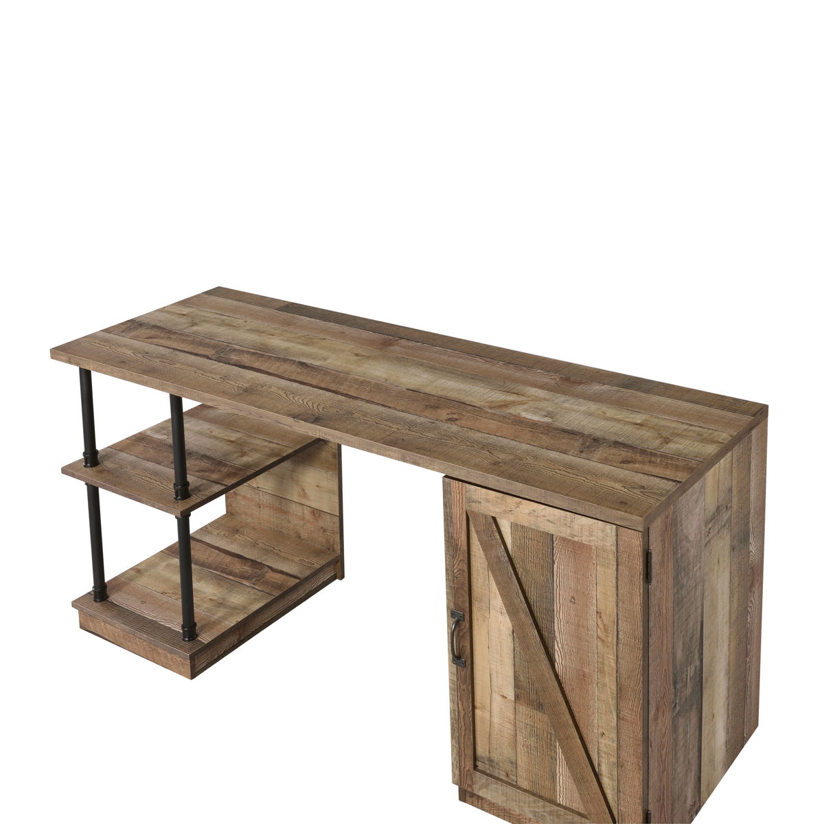 ACME Canna - Writing Desk - Rustic Oak & Black Finish | Meri Furniture