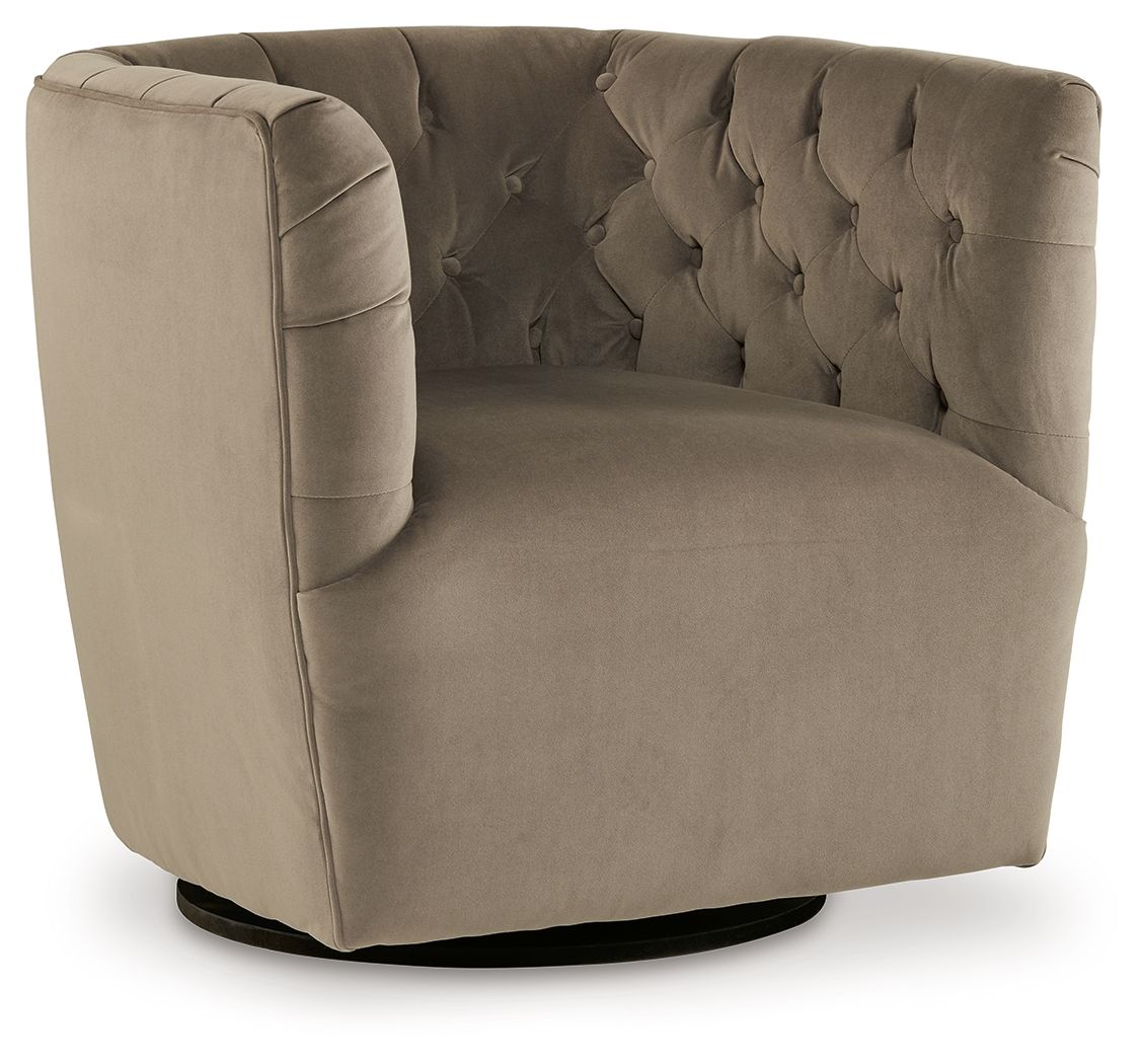 Signature Design by Ashley® Hayesler - Cocoa - Swivel Accent Chair | Meri Furniture