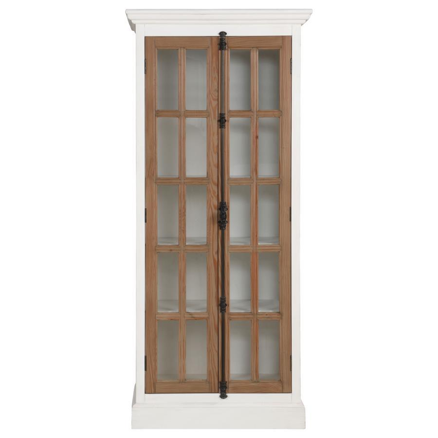 Coaster Fine Furniture Tammi - 2 Door Wood Tall Cabinet Distressed White And Brown - Distressed White And Brown | Meri Furniture