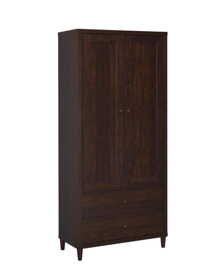 Wadeline - 2 Door Tall Accent Storage Cabinet - Rustic Tobacco