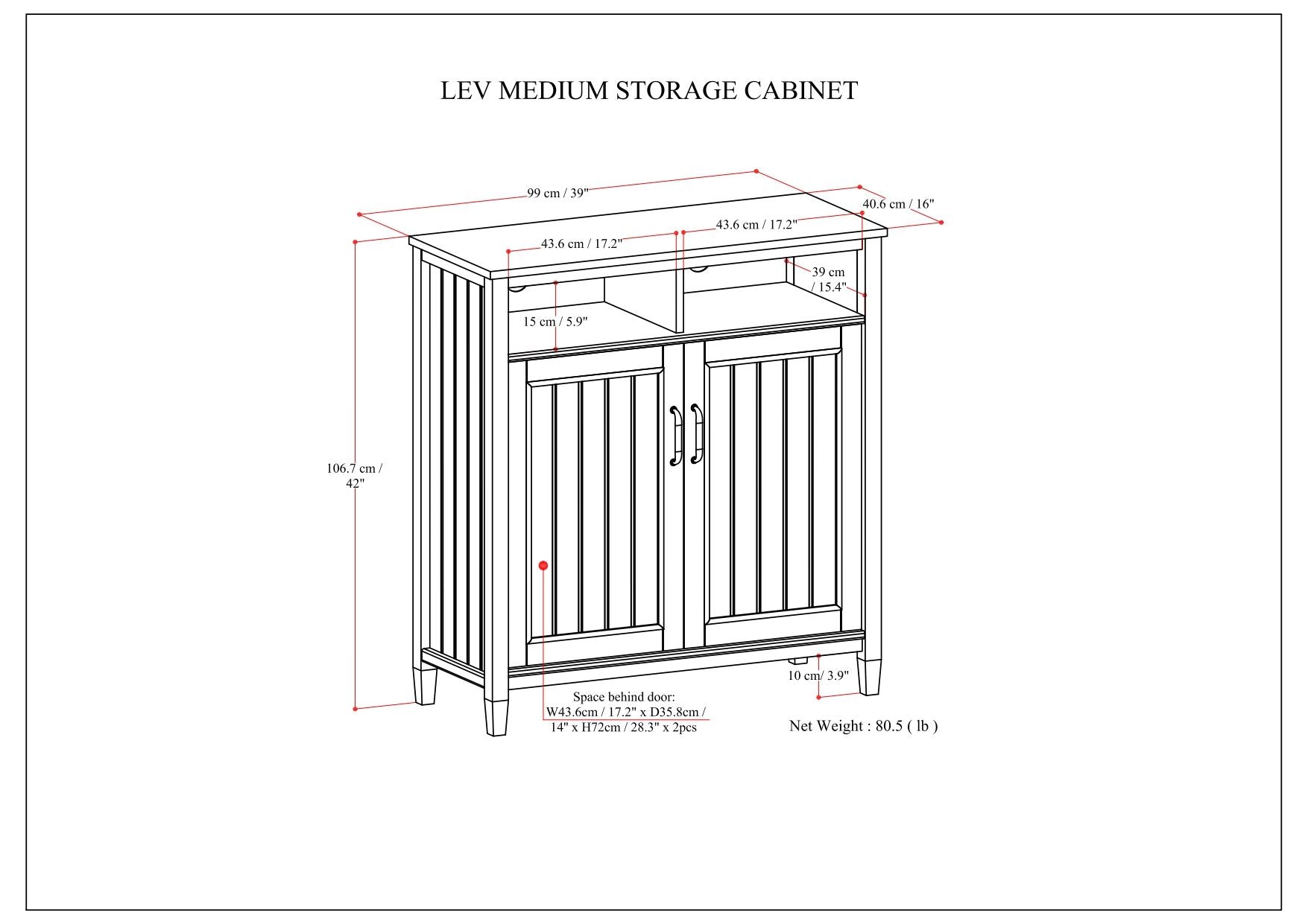 Lev - Medium Storage Cabinet - Smoky Brown