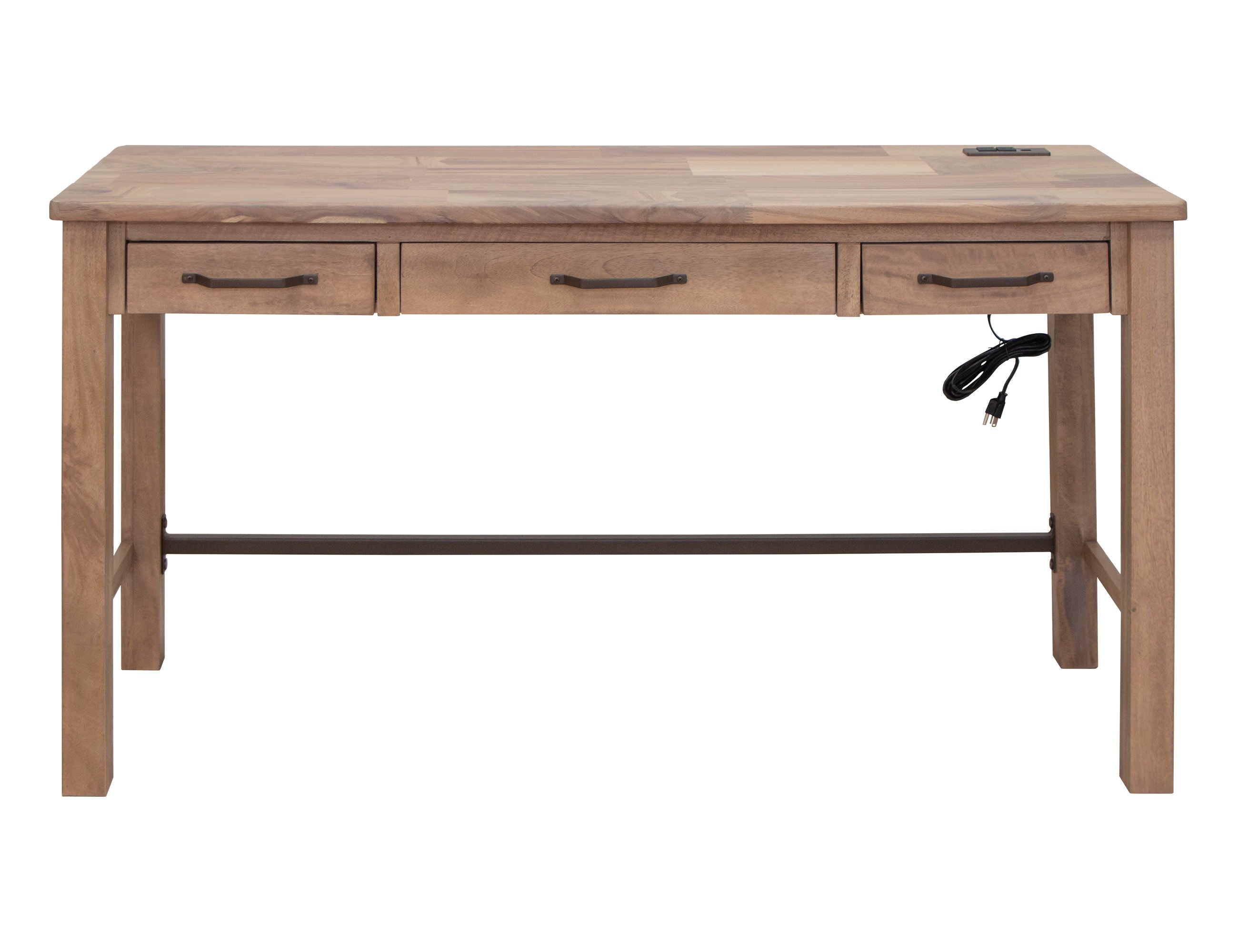 International Furniture Direct Natural Parota - Desk - Brown Cappuccino | Meri Furniture