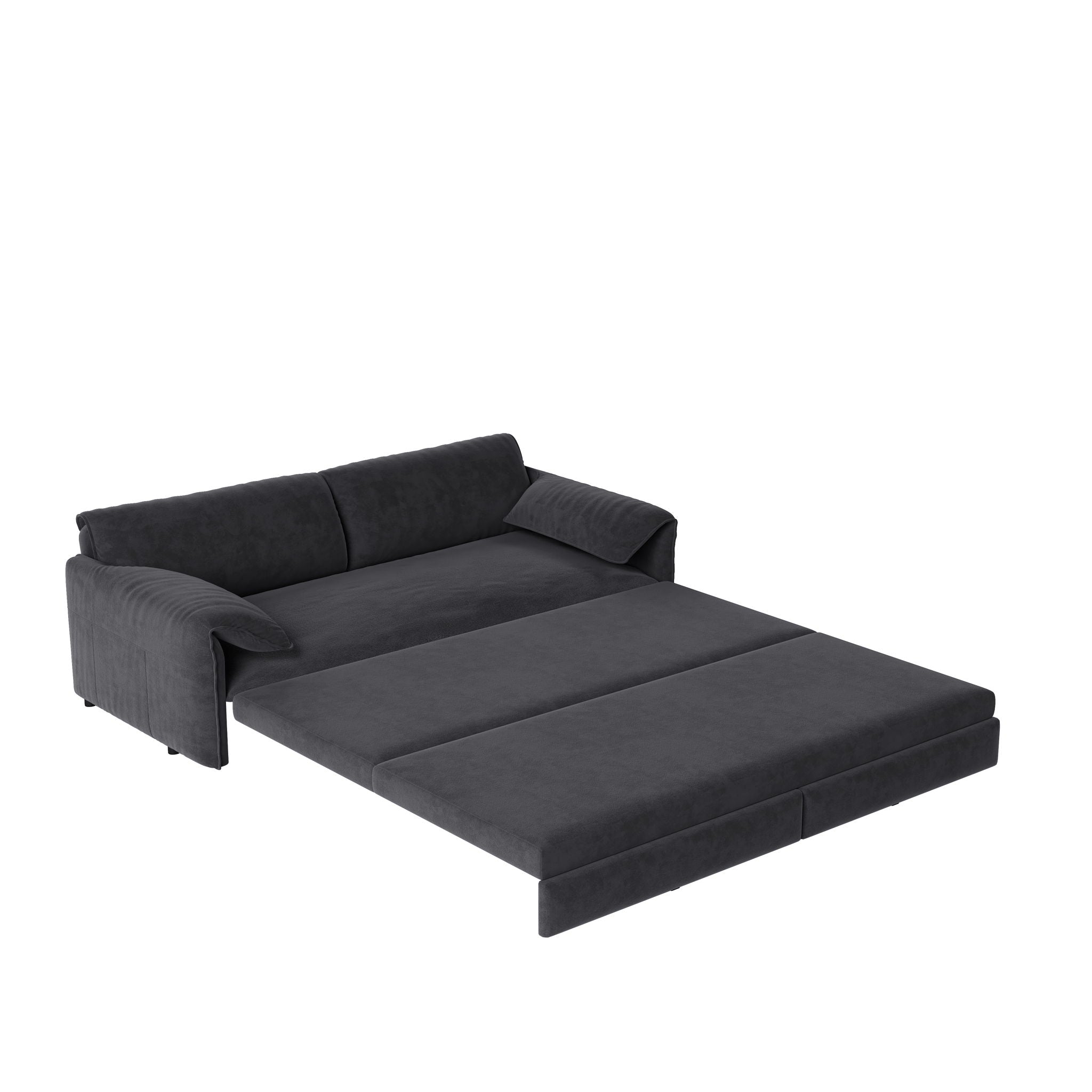 Pull Out 3 In 1 Convertible Sleeper Sofa With Side Storage, Multi Functional