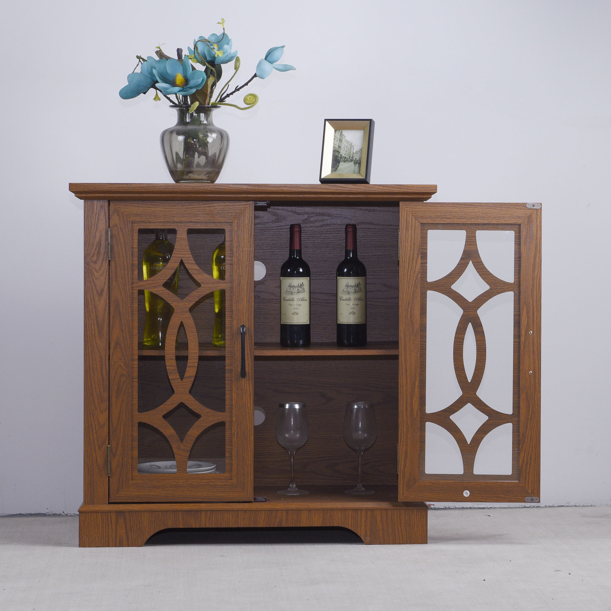 Spacious Sideboard With Adjustable Shelf Storage - Dark Oak