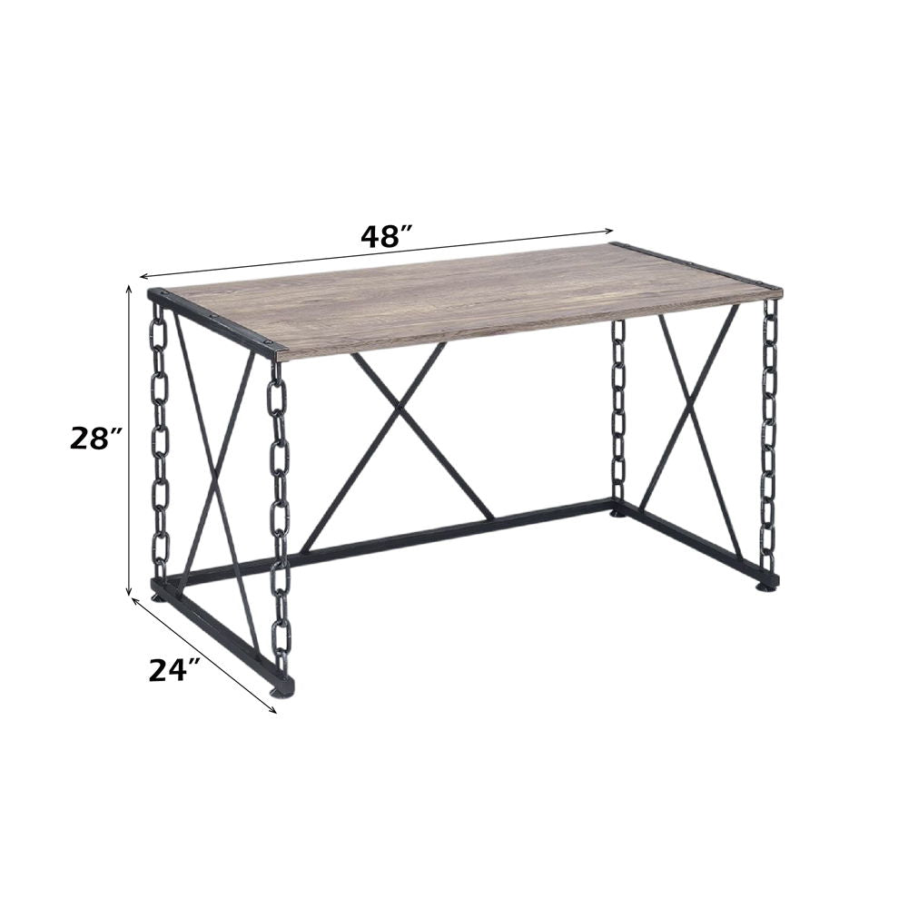 Jodie - Console Table Same 92248) - Rustic Oak & Antique Black