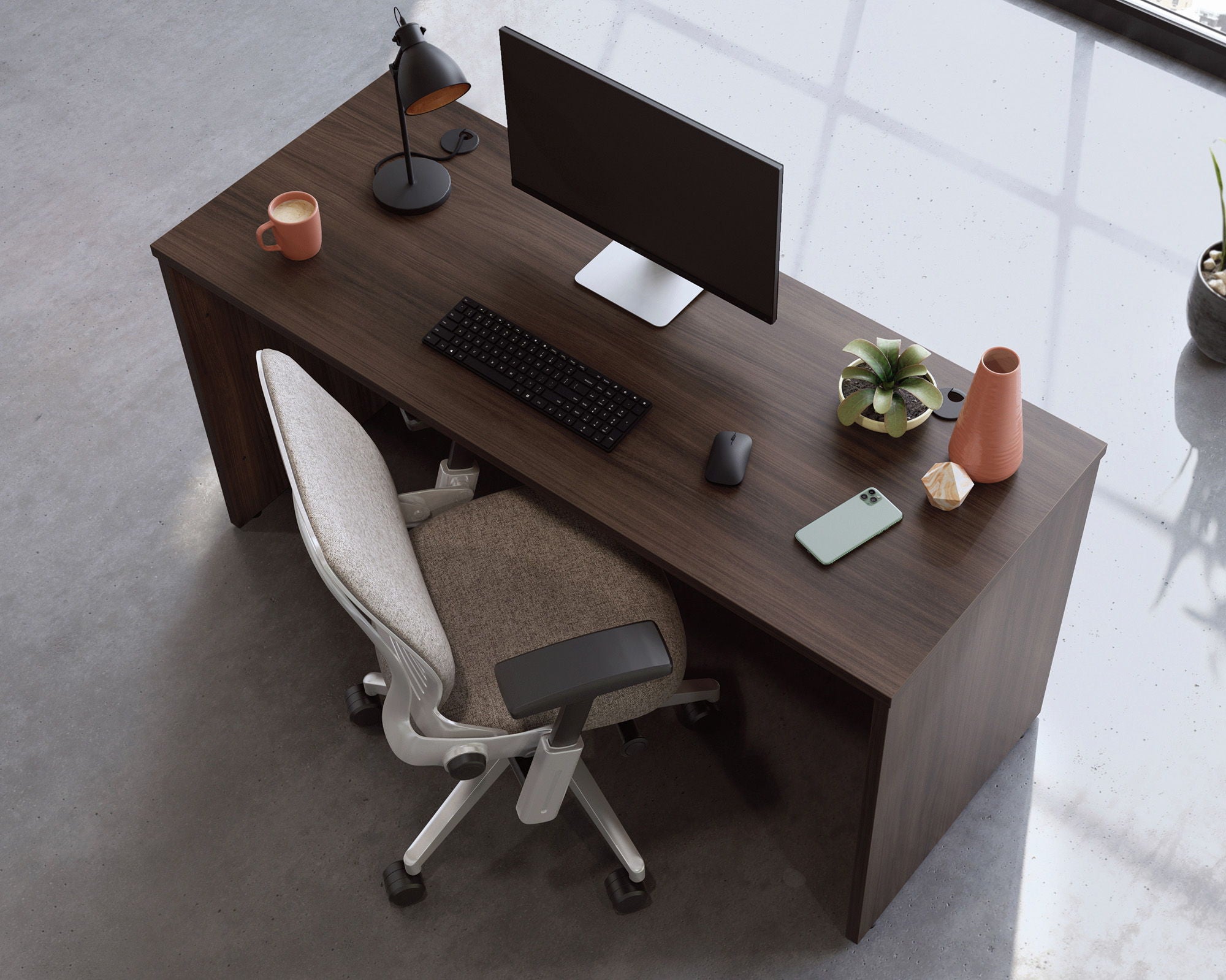 Commercial Desk 60" x 24" in Noble Elm