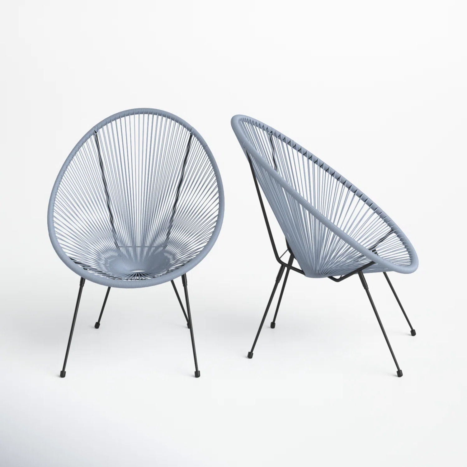 Modern Egg Shaped String Chairs (Set of 2)
