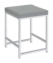 Coaster Fine Furniture Umbridge - Upholstered Square Padded Cushion Vanity Stool - Light Gray | Meri Furniture