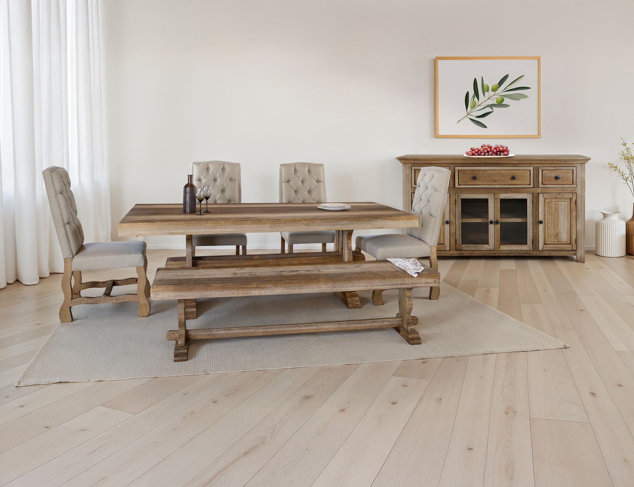 Marquez - Upholstered Chair With Tufted Back (Set of 2) - Two Tone Light Brown