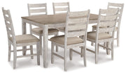 Signature Design by Ashley® Skempton - White - Dining Room Table Set (Set of 7) | Meri Furniture