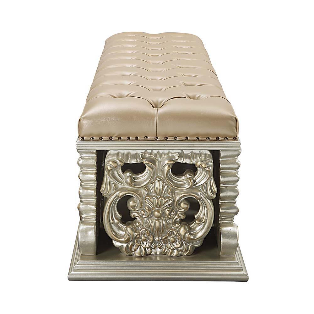 ACME Sorina - Bench - Antique Gold Finish | Meri Furniture
