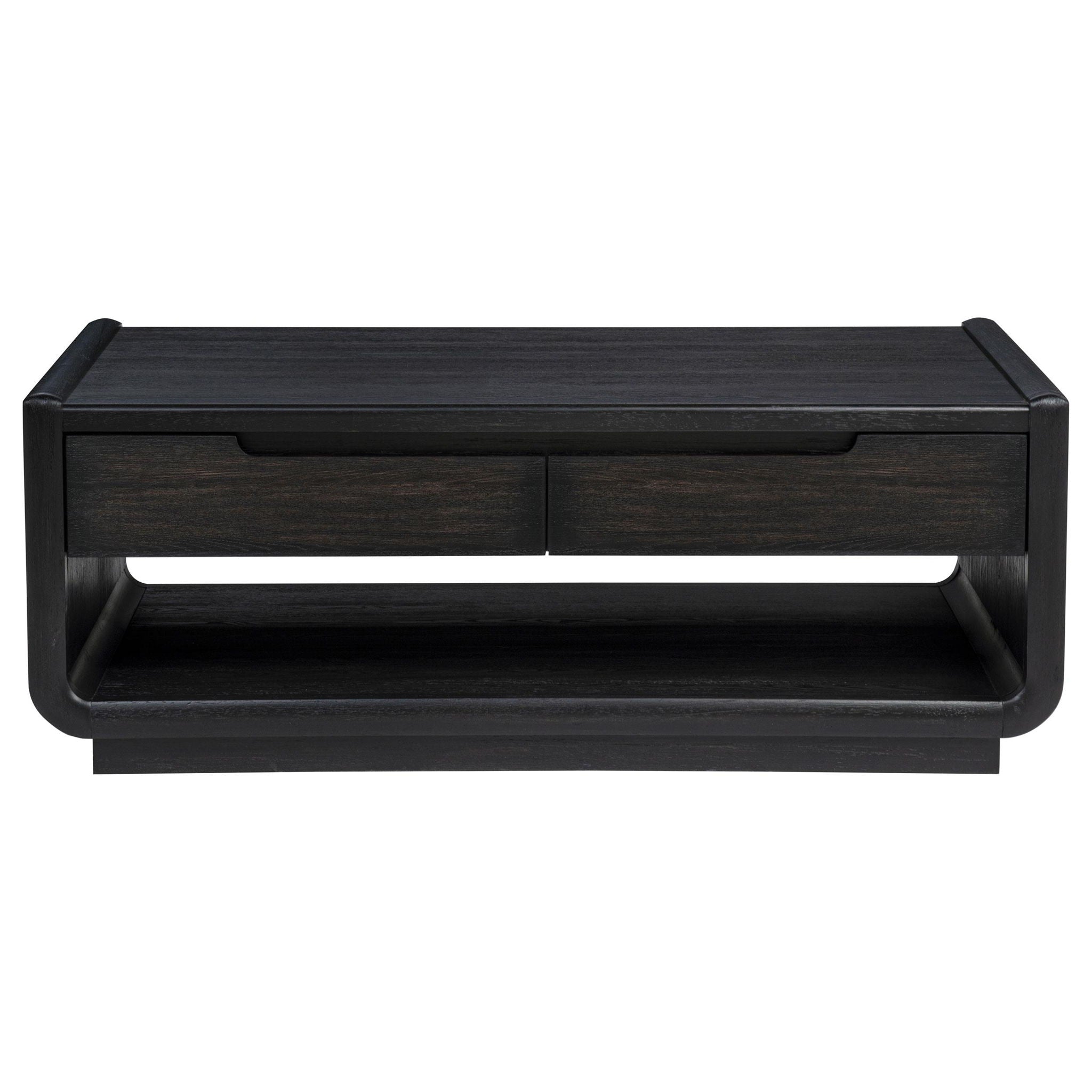 Leandro 3-piece Wood Coffee and End Table Set Burnished Black