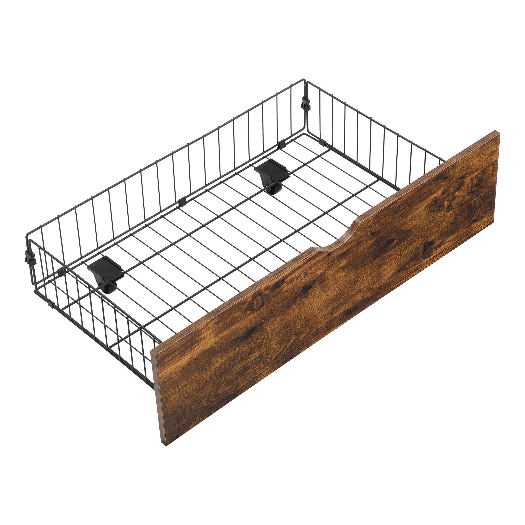 Modern Metal Platform Bed Frame With Wooden Headboard, USB Charging Station, Storage Drawers