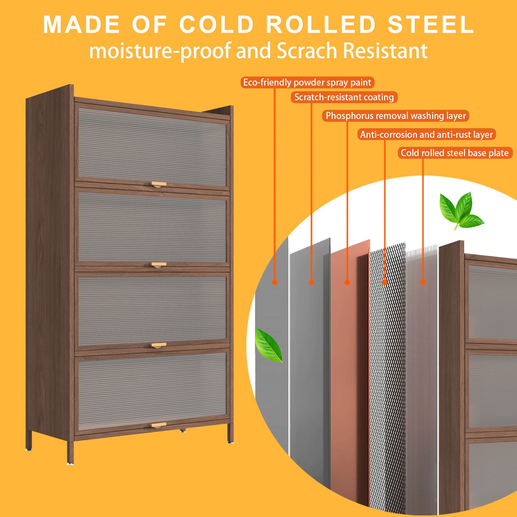 Flip Doors Cabinet, With Ample Storage Space