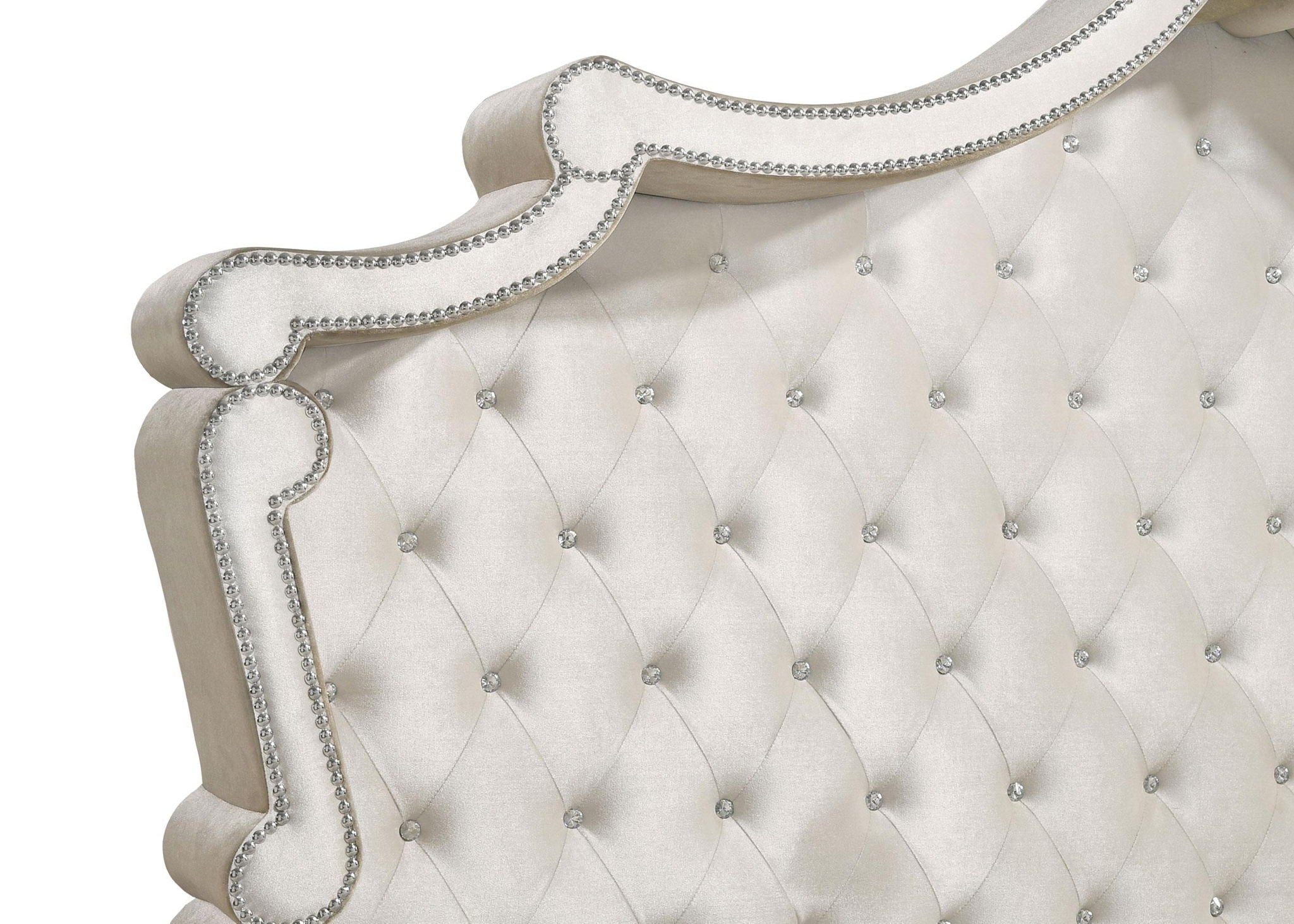 Antonella Upholstered California King Panel Bed Ivory